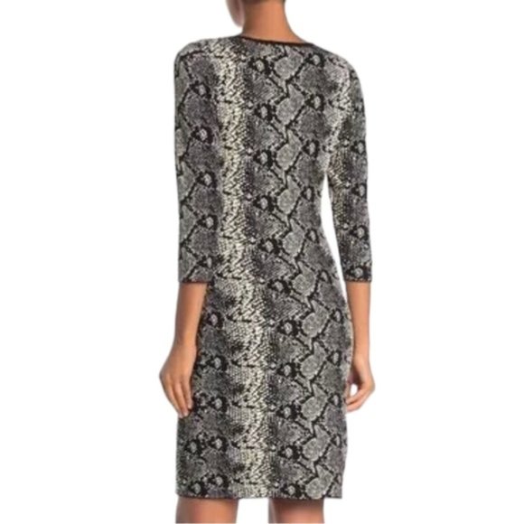 Nanette Lepore Sweater Dress Medium Snake Animal Print Neutral - Picture 7 of 14